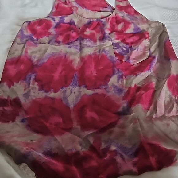 Wilfred Women's Racer Back Silk Top Hot Pink/ Beige XS - Picture 15 of 16